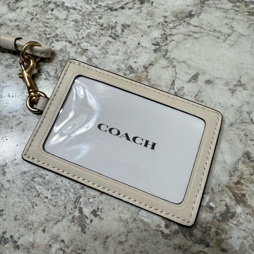 Coach Beige Leather ID Holder
